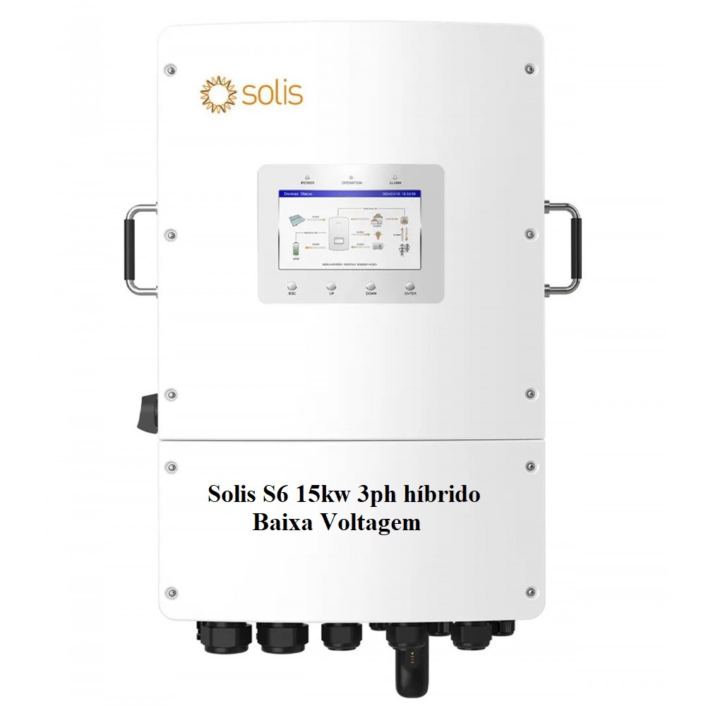 Solis S6 EH 3p 15K híbrido - Baixa Voltagem